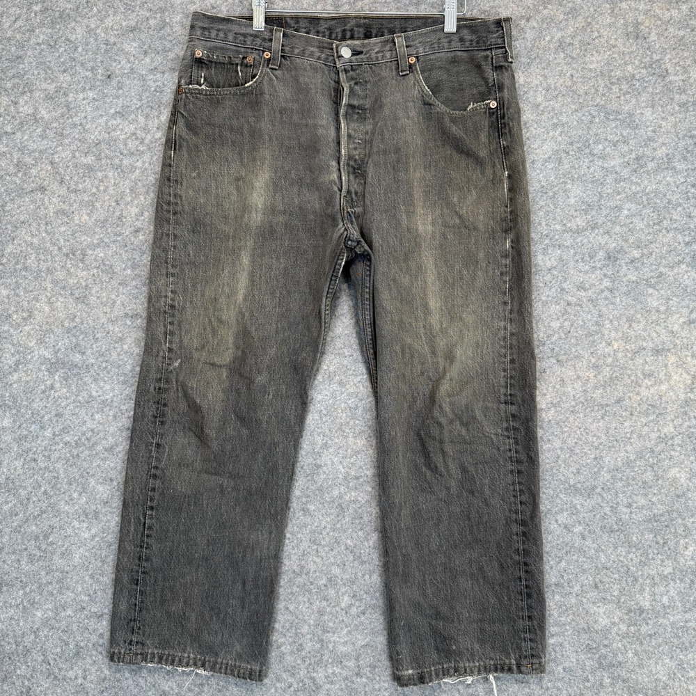 Vintage Levi's 501 Jeans Mens 36x30 (actual 35x26) Dark Gray Denim Pants 80s‎